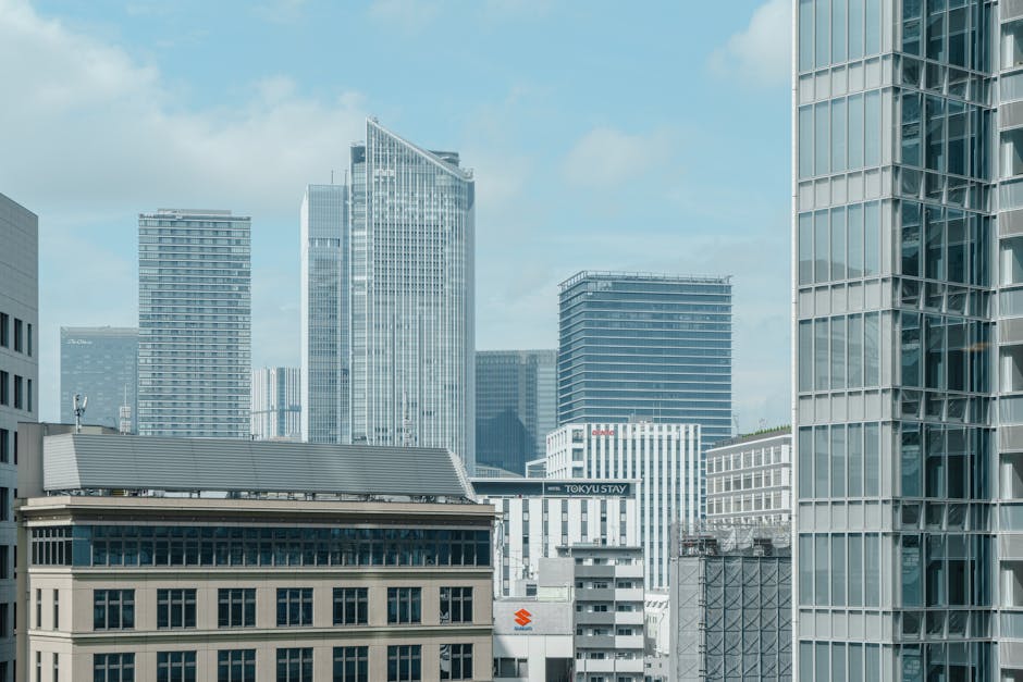 मॉडर्न सिटी स्काइलाइन बैकड्रॉप